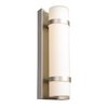 Access Lighting Cilindro, Outdoor LED Wall Mount, Brushed Steel Finish, Opal Glass 20067LEDD-BS/OPL